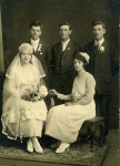 The wedding party - Ben Ansotettoer, the Minister, Tony Jasper, Lydia Kramer Ansotetter, Clara  Ansotetter Jasper